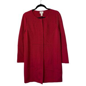 CHICOS LONG SUIT JACKET RED PINK CAREER HOLIDAY LAGENLOOK SIZE 1 MEDIUM CLASSIC